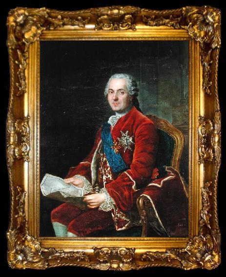 framed  Anne Baptiste Nivelon Portrait de Louis de France, ta009-2
